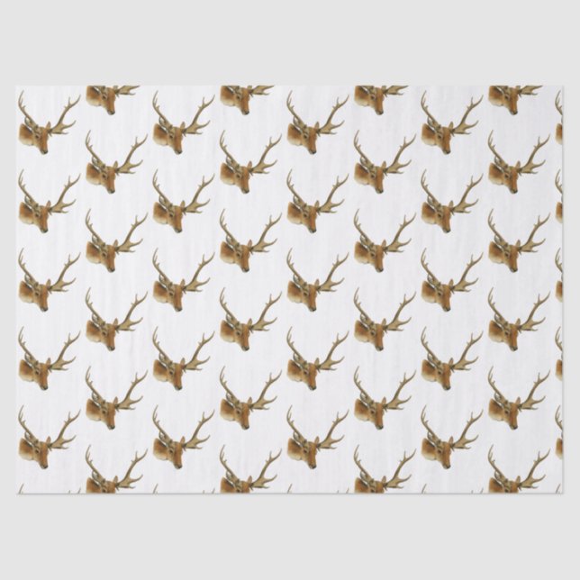 Papier Mousseline Tête de cerf avec colliers moyens #1 (Recto)