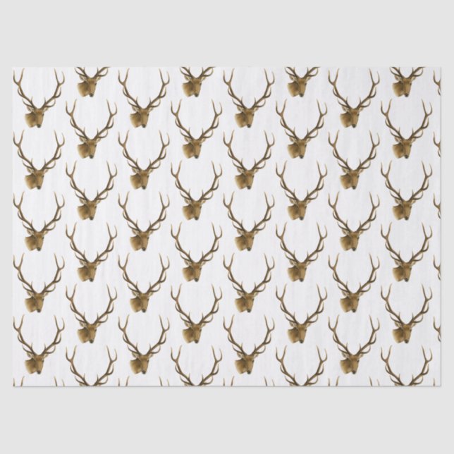 Papier Mousseline Tête de cerf avec grands bois #1 (Recto)