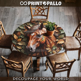 Papier Mousseline Tête de cheval dans les feuilles d'automne