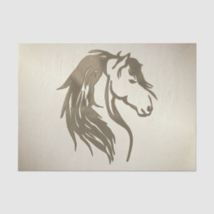 Papier Mousseline Tête de cheval en platine brûlée