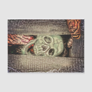 Papier Mousseline Tête de crâne verte Déplaisante gothique