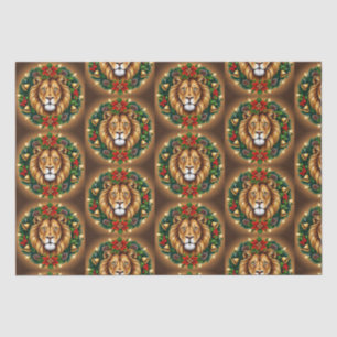 Papier Mousseline Tête de lion avec papier Tissu de couronne