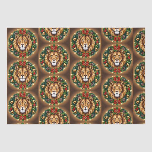 Papier Mousseline Tête de lion avec papier Tissu de couronne (Recto)