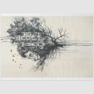 Papier Mousseline Tête de lion silhouette dans le découpage de l'arb