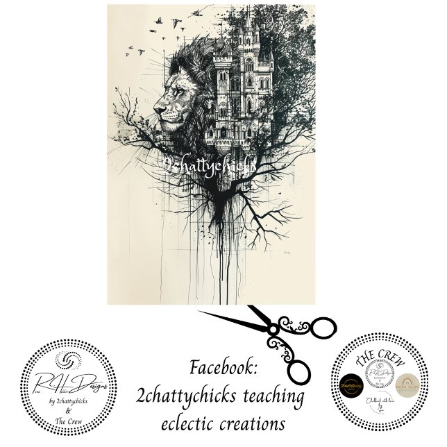 Papier Mousseline Tête de lion silhouette dans le découpage de l'arb (Créateur téléchargé)