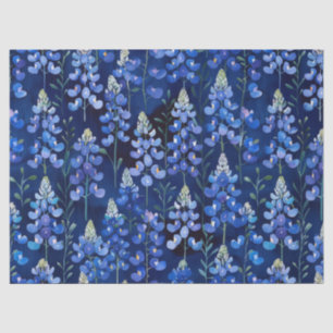 Papier Mousseline Texas Bluebonnets Blue Wild Flowers Motif
