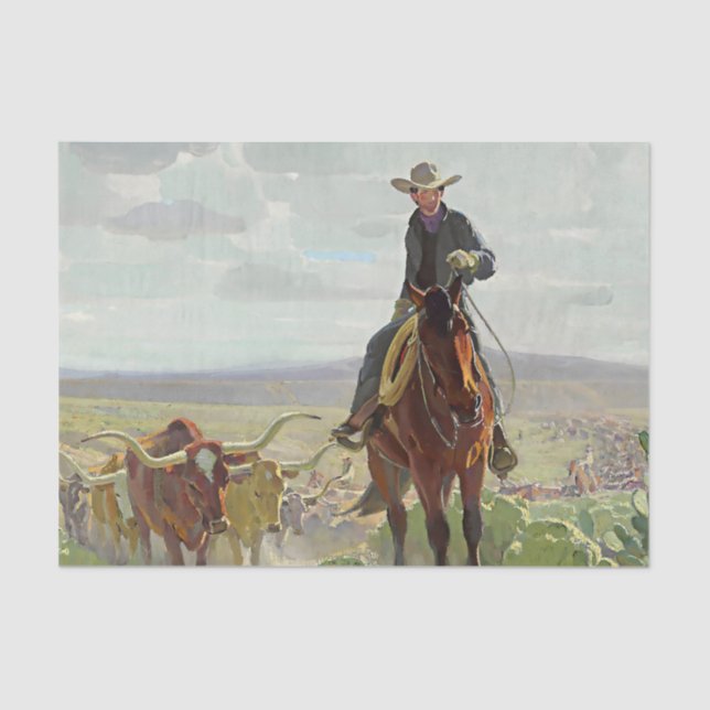 Papier Mousseline "Texas of Old" de W Herbert Dunton (Recto)