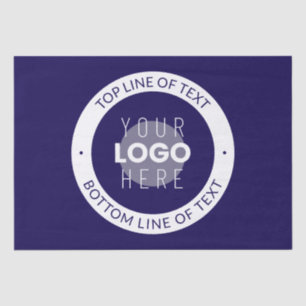 Papier Mousseline Texte et logo personnalisables   Bleu foncé violet