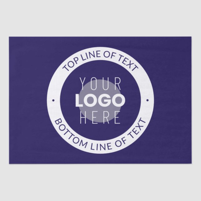Papier Mousseline Texte et logo personnalisables | Bleu foncé violet (Recto)