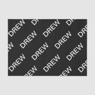 Papier Mousseline Texte personnalisable   Bold Modern Black & White