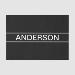 Papier Mousseline Texte personnalisable   Gras Moderne Noir & Blanc