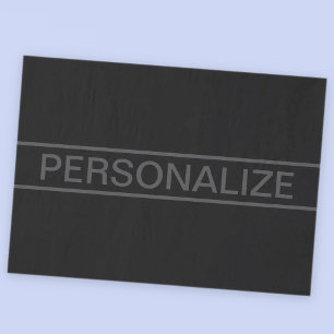 Papier Mousseline Texte personnalisable Gras moderne noir et gris