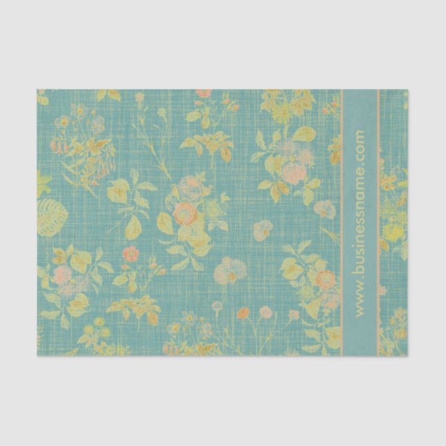 Papier Mousseline Texte vintage floral personnalisé (Recto)
