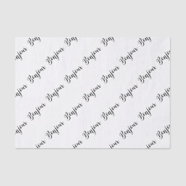Papier Mousseline TexteNoirBonjour (Recto)