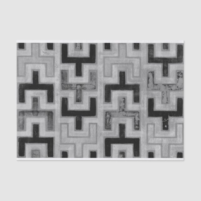 Papier Mousseline Textile de boue africain avec Motifs géométriques (Recto)