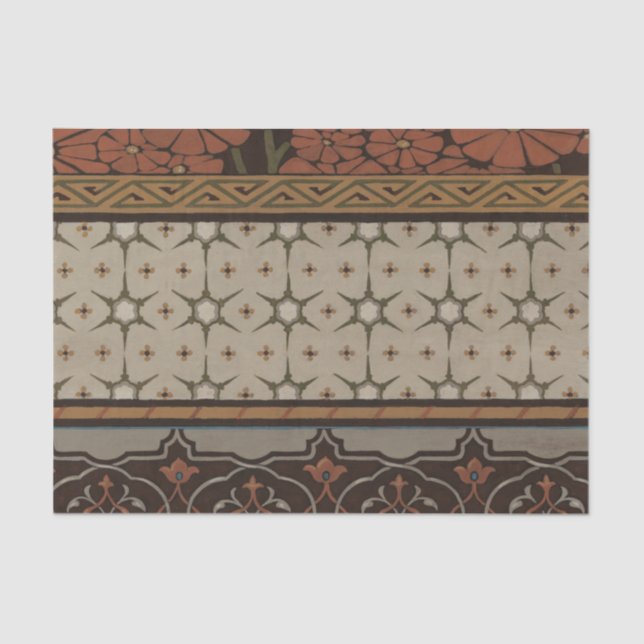 Papier Mousseline Textile d'origine avec Motifs décoratifs (Recto)