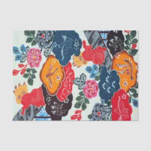 Papier Mousseline Textile japonais Kimono vintage (Bingata)