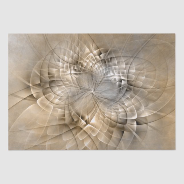 Papier Mousseline Texture d'art fractal moderne abstrait Tons de Ter (Recto)