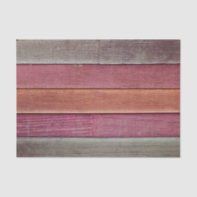 Papier Mousseline Texture de bois rustique de campagne rose orange (Recto)