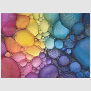 Papier Mousseline Texture de bulle arc-en-ciel Art fluide