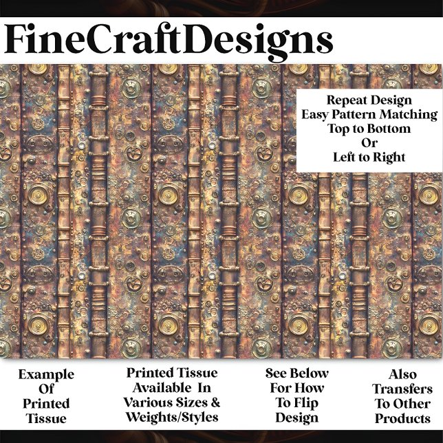 Papier Mousseline Texture Du Bronze Fondu Cuivre Or BR2 Découpage (Créateur téléchargé)