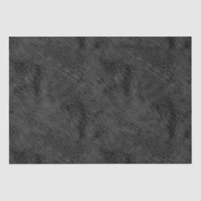 Papier Mousseline Texture fausse fourrure de peau d'ours noir (Recto)