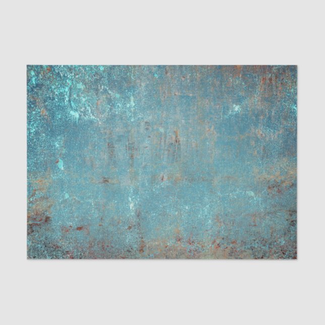 Papier Mousseline Texture Grunge Marron Sarcelle Rustique Vintage (Recto)