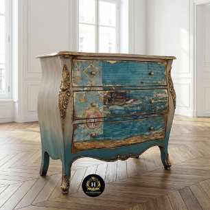 Papier Mousseline Texture Océan Bleu Rustique Vintage Découpage 