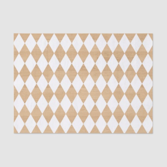 Papier Mousseline Texture rustique en bois avec arlequin blanc (Recto)