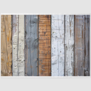 Papier Mousseline Texture rustique en bois Brown gris et blanc Décou
