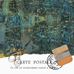 Papier Mousseline Texture Rustique Vintage Decoupage Bleu Or 