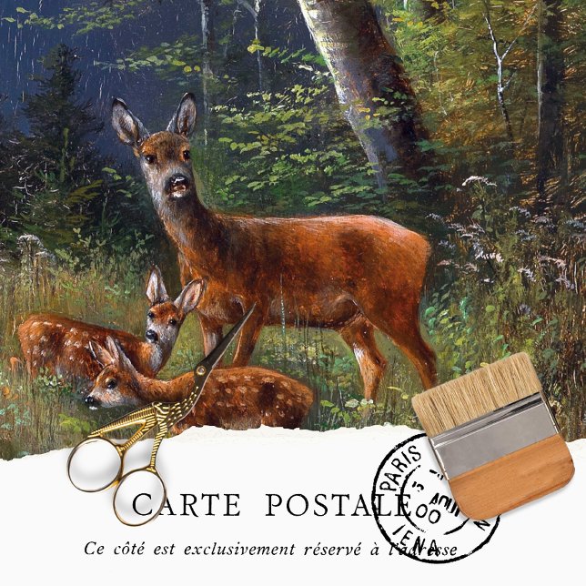 Papier Mousseline Texture rustique vintage Découpage de cerfs (Créateur téléchargé)