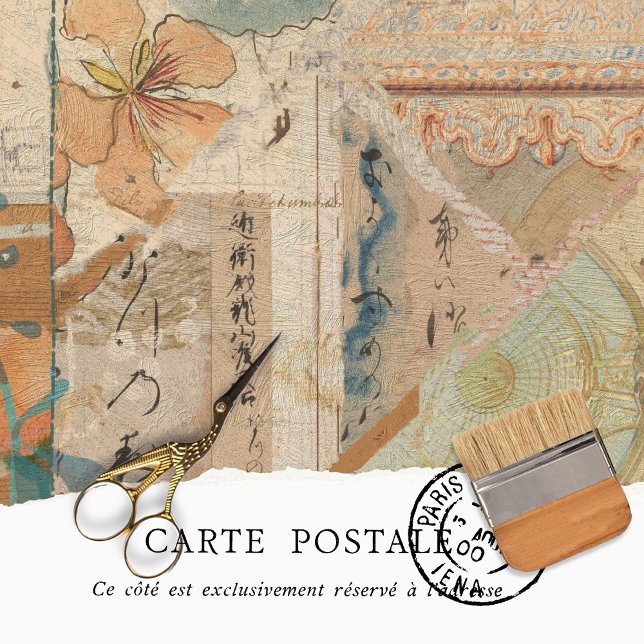 Papier Mousseline Texture Rustique Vintage Découpage Rose pêche  (Créateur téléchargé)