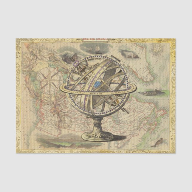 Papier Mousseline Texture vintage Carte Rustique Découpage nautique (Recto)