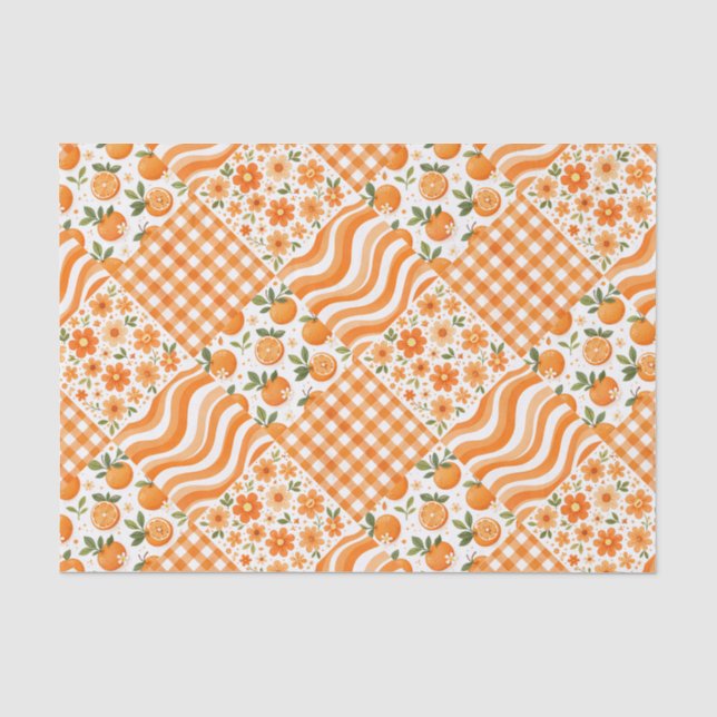 Papier Mousseline Textures Orange (Recto)