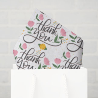 Papier Mousseline Thank you-Modern typography & floral accents