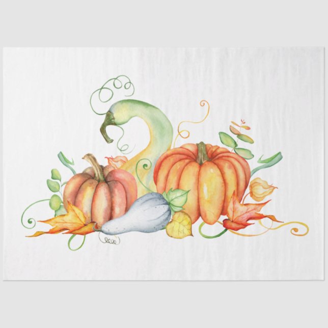 Papier Mousseline Thanksgiving Citrouille Series Design 7 (Recto)