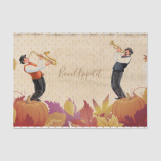 Papier Mousseline Thanksgiving Jazz Fall Maple Feuilles BON APPÉTIT