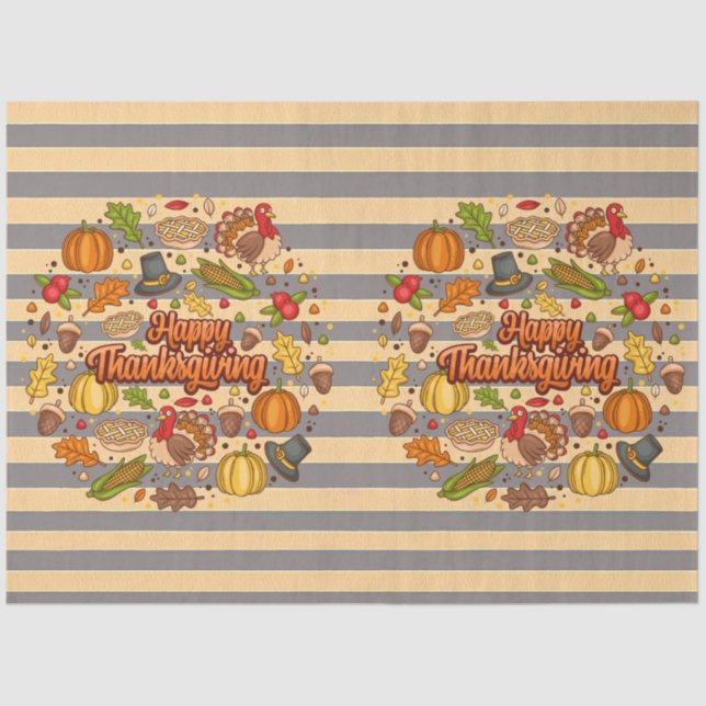 Papier Mousseline Thanksgiving Moderne Belle Collection Automne (Recto)