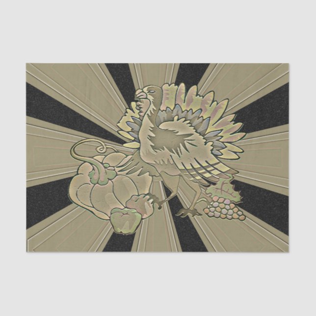 Papier Mousseline Thanksgiving Turquie sculpté - (Recto)