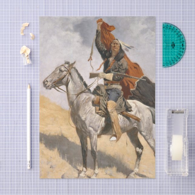 Papier Mousseline The Blanket Signal by Frederic Remington (Artisanat)