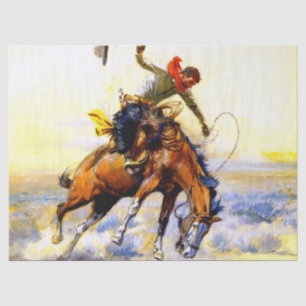 Papier Mousseline « The Bucker » Art occidental par Charles M Russel
