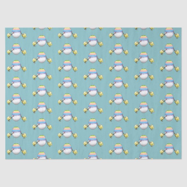 Papier Mousseline The chickens paint a colorful Easter egg (Recto)