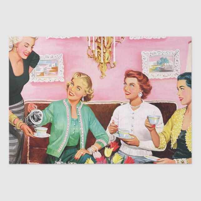 PAPIER MOUSSELINE THÉ D'APRÈS-MIDI DES ANNÉES 1950 (Recto)