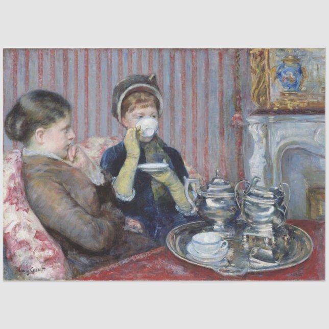 Papier Mousseline Thé de l'après-midi, Mary Cassatt (Recto)