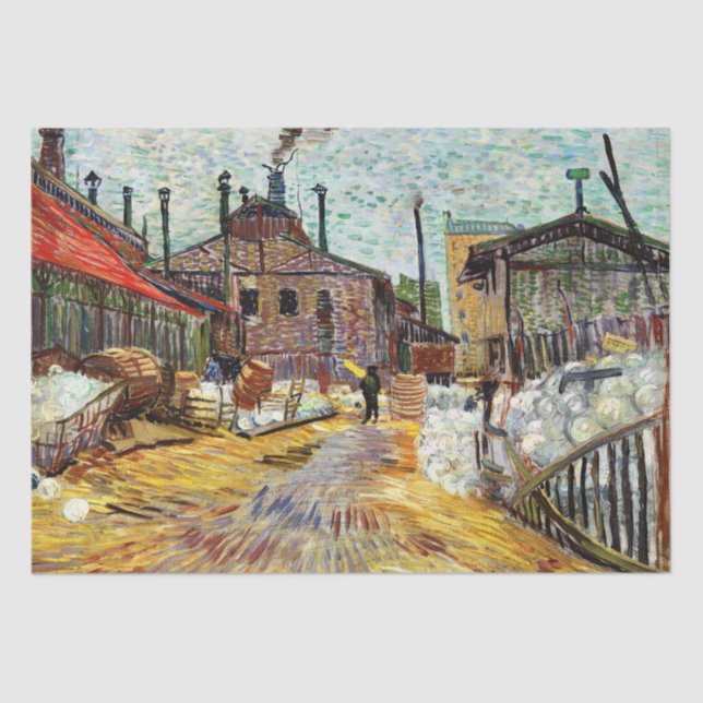 Papier Mousseline The Factory (1887) par Vincent Van Gogh Tissue Pap (Recto)