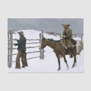 Papier Mousseline ”The Fall of the Cowboy” by Frederic Remington