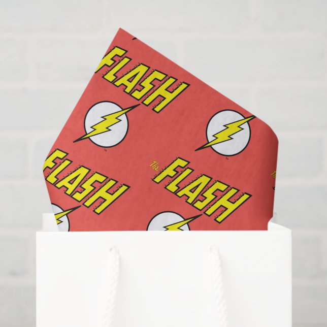 Papier Mousseline The Flash Name & Lightning Bolt Logo (Sac cadeau)