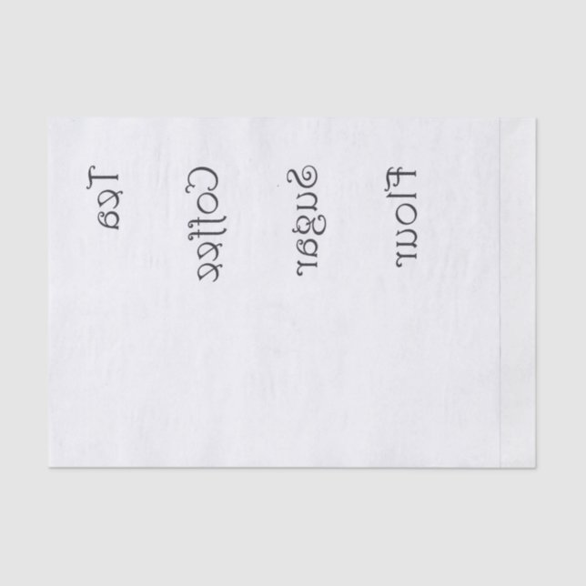 Papier Mousseline Thé inversé Farine de café Sucre (Recto)