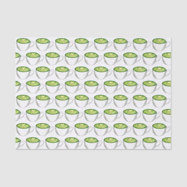 Papier Mousseline Thé japonais Matcha Green Latte Teacup Foin (Recto)